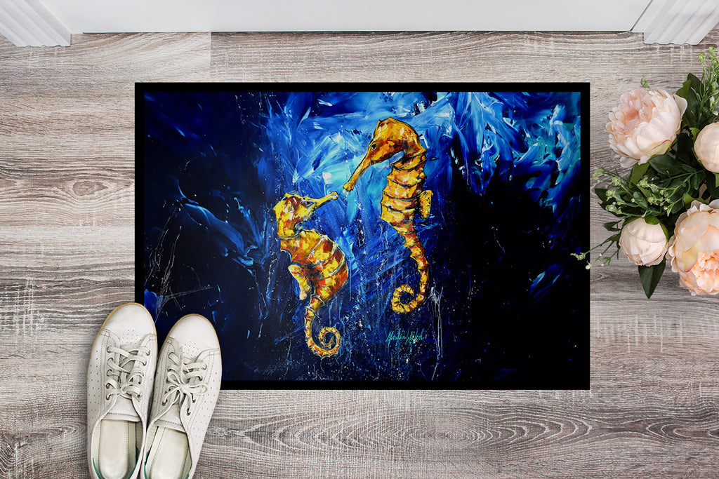 Seahorses Two To Tango Doormat Indoor Outdoor 24H X 36W Front Door Mat Rugs for Entryway, Non Slip Washable Low Pile,