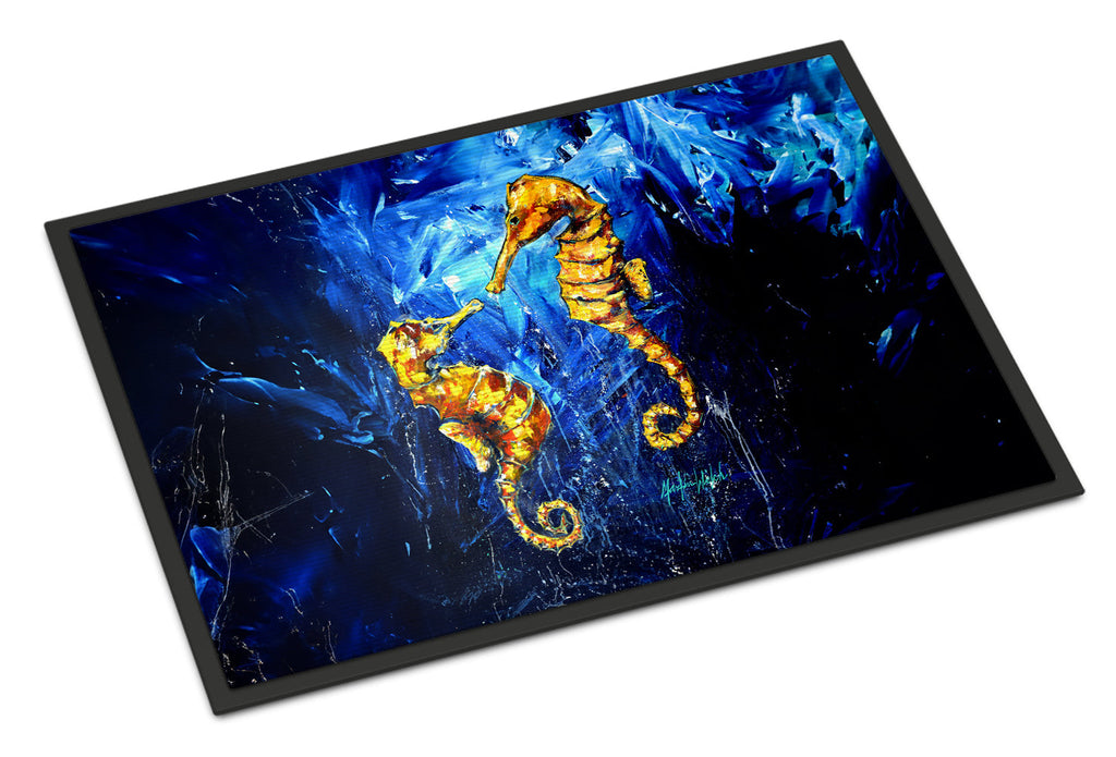 Seahorses Two To Tango Doormat Indoor Outdoor 18H X 27W Front Door Mat Rugs for Entryway, Non Slip Washable