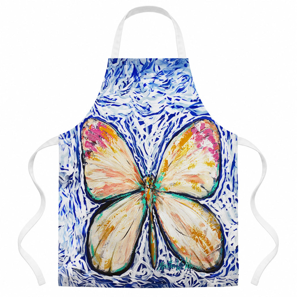 Butterfly Violet Tip Apron Cooking Kitchen Server Baking Crafts Gardening for Adult Women Men, Unisex, Large, Multicolor