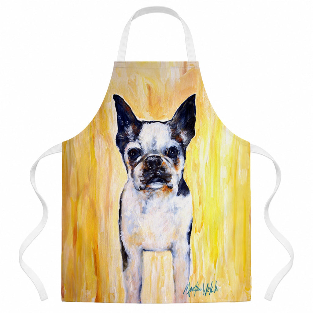 Boston Terrier Walker Two Apron Cooking Kitchen Server Baking Crafts Gardening for Adult Women Men, Unisex, Large, Multicolor