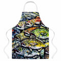 Wanna Be Fishin Apron Cooking Kitchen Server Baking Crafts Gardening for Adult Women Men, Unisex, Large, Multicolor