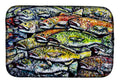 Wanna Be Fishin Dish Drying Mat Absorbent Dish Drying Mat Pad for Kitchen Counter Dish Drainer Mat for Countertop, 14 x 21", Multicolor