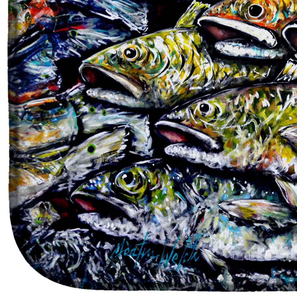 Wanna Be Fishin Dish Drying Mat Absorbent Dish Drying Mat Pad for Kitchen Counter Dish Drainer Mat for Countertop, 14 x 21", Multicolor