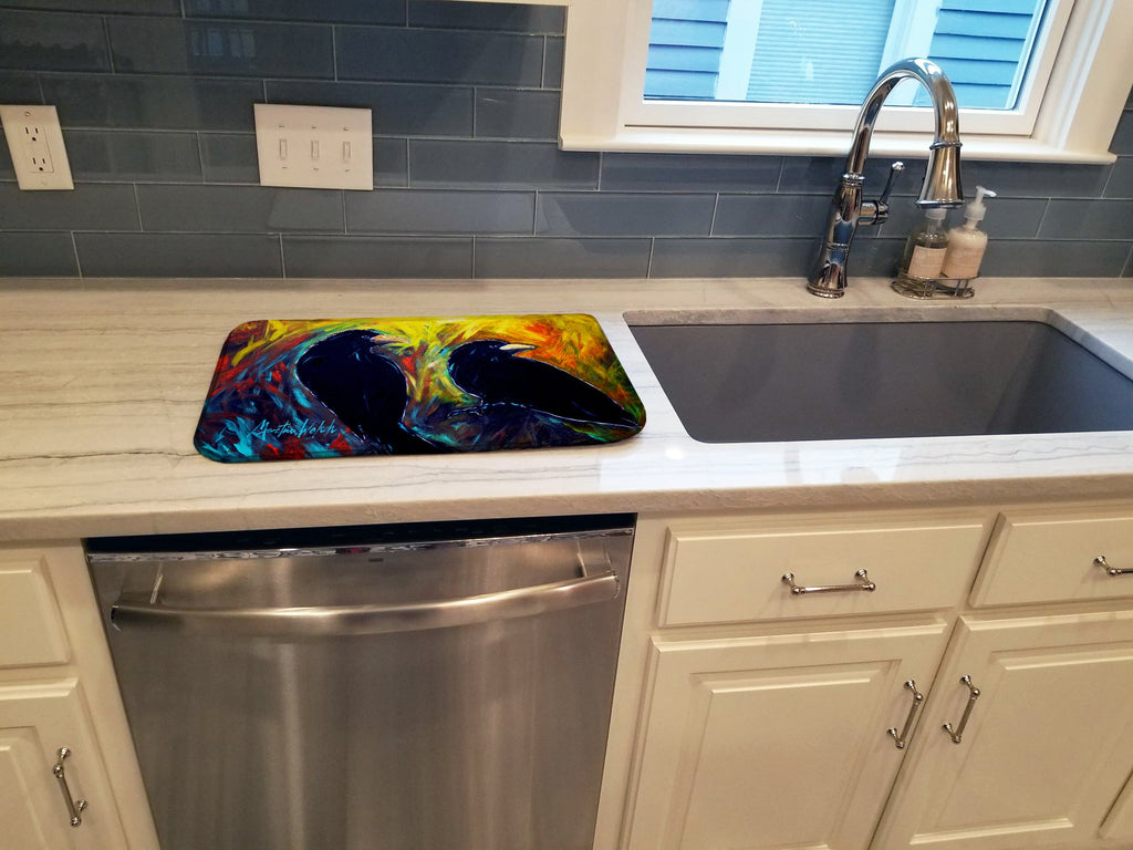 What Was That Black Crows Dish Drying Mat Absorbent Dish Drying Mat Pad for Kitchen Counter Dish Drainer Mat for Countertop, 14 x 21", Multicolor