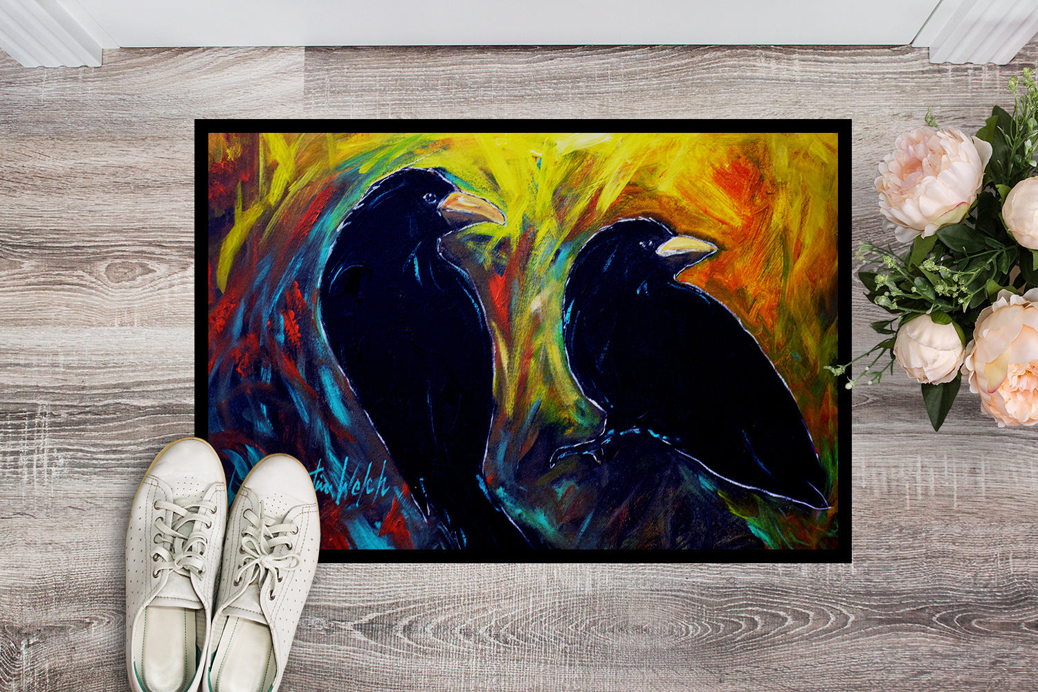 What Was That Black Crows Doormat Indoor Outdoor 24H X 36W Front Door Mat Rugs for Entryway, Non Slip Washable Low Pile,