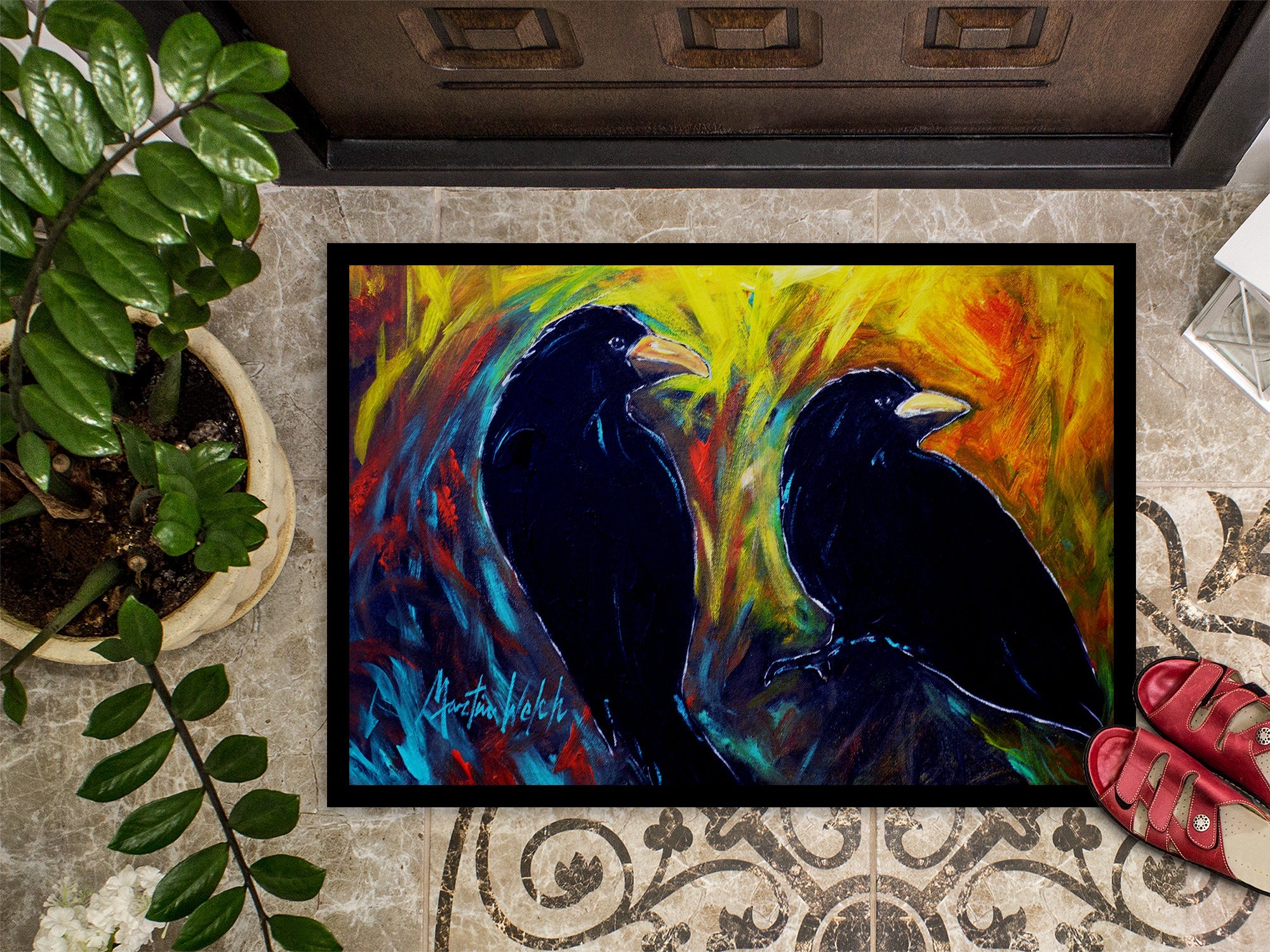 What Was That Black Crows Doormat Indoor Outdoor 24H X 36W Front Door Mat Rugs for Entryway, Non Slip Washable Low Pile,