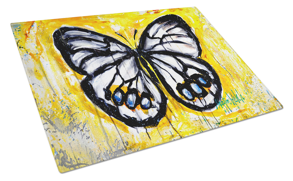 Buttefly Whisp Cutting Board Tempered Glass Kitchen Cutting Surface, Heat Resistant Chopping, Non-Slip Feet, Food Prep & Serving