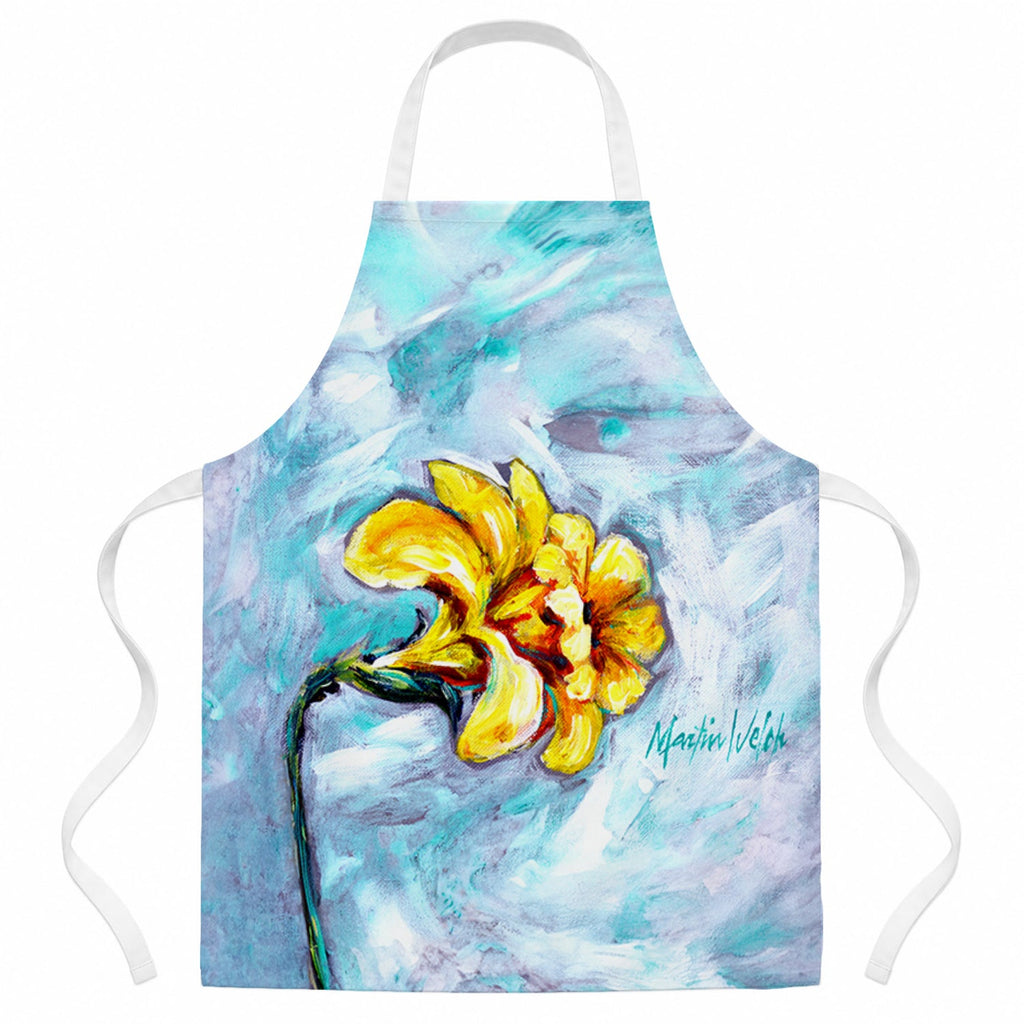 Yellow Daffy Daffodils Apron Cooking Kitchen Server Baking Crafts Gardening for Adult Women Men, Unisex, Large, Multicolor