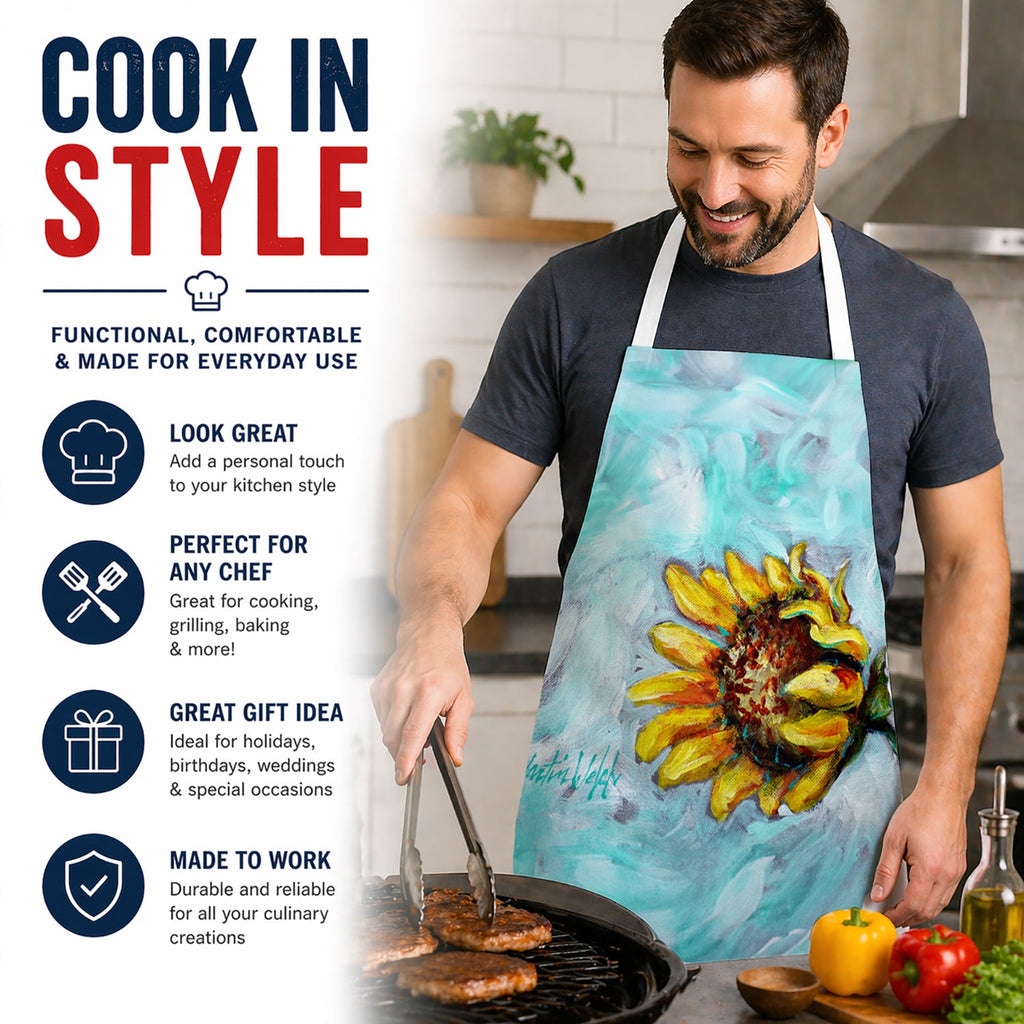 Yellow Sun Sunflowers Apron Cooking Kitchen Server Baking Crafts Gardening for Adult Women Men, Unisex, Large, Multicolor