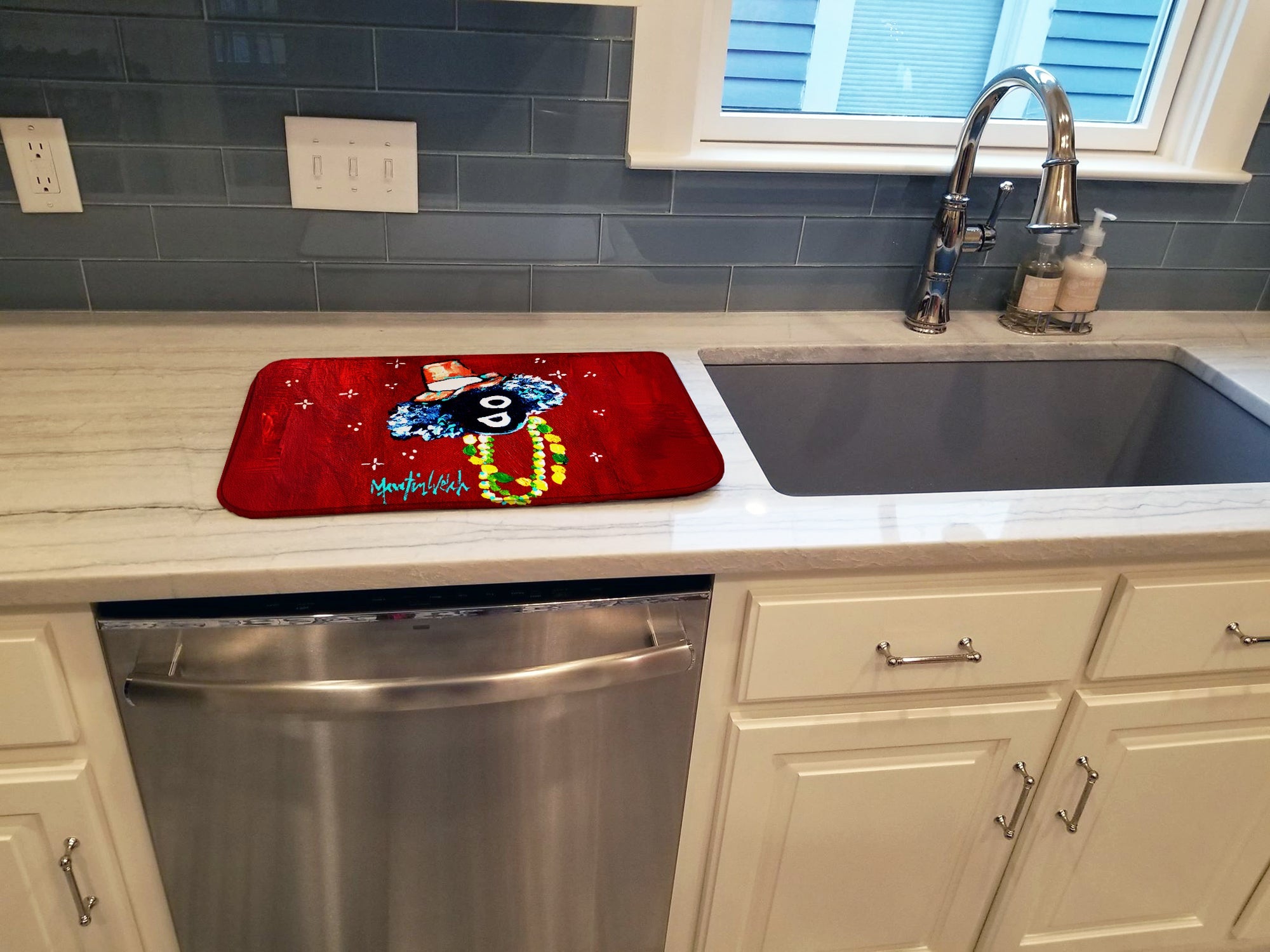 Zee Bee Dish Drying Mat Absorbent Dish Drying Mat Pad for Kitchen Counter Dish Drainer Mat for Countertop, 14 x 21", Multicolor