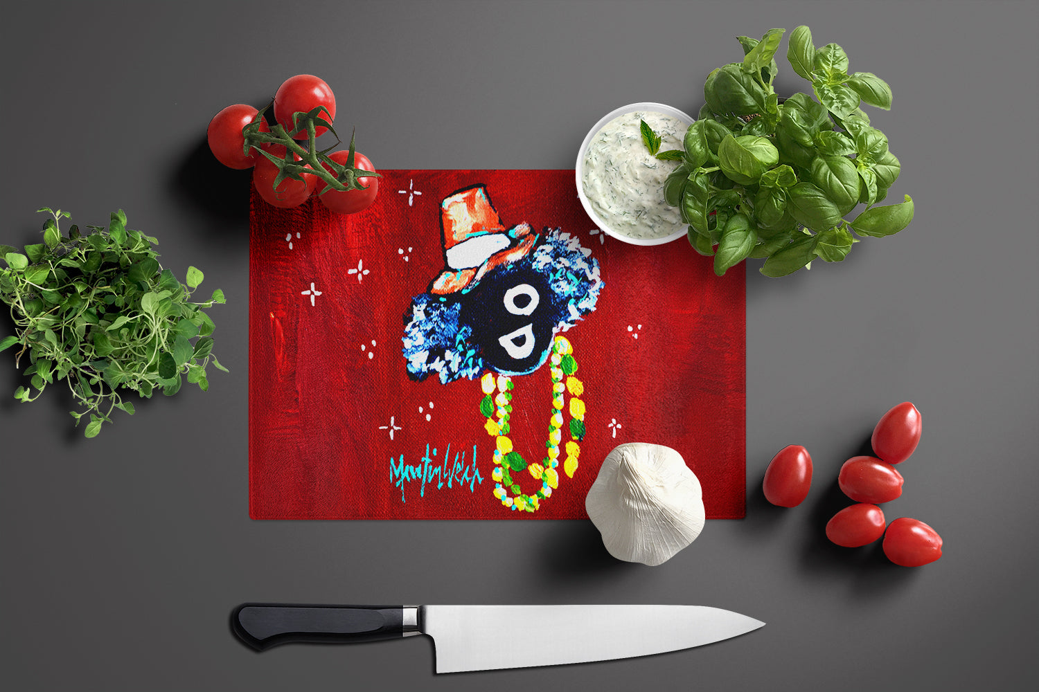 Zee Bee Cutting Board Tempered Glass Kitchen Cutting Surface, Heat Resistant Chopping, Non-Slip Feet, Food Prep & Serving