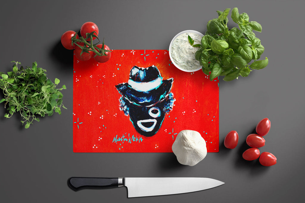 Zee Mr Cutting Board Tempered Glass Kitchen Cutting Surface, Heat Resistant Chopping, Non-Slip Feet, Food Prep & Serving