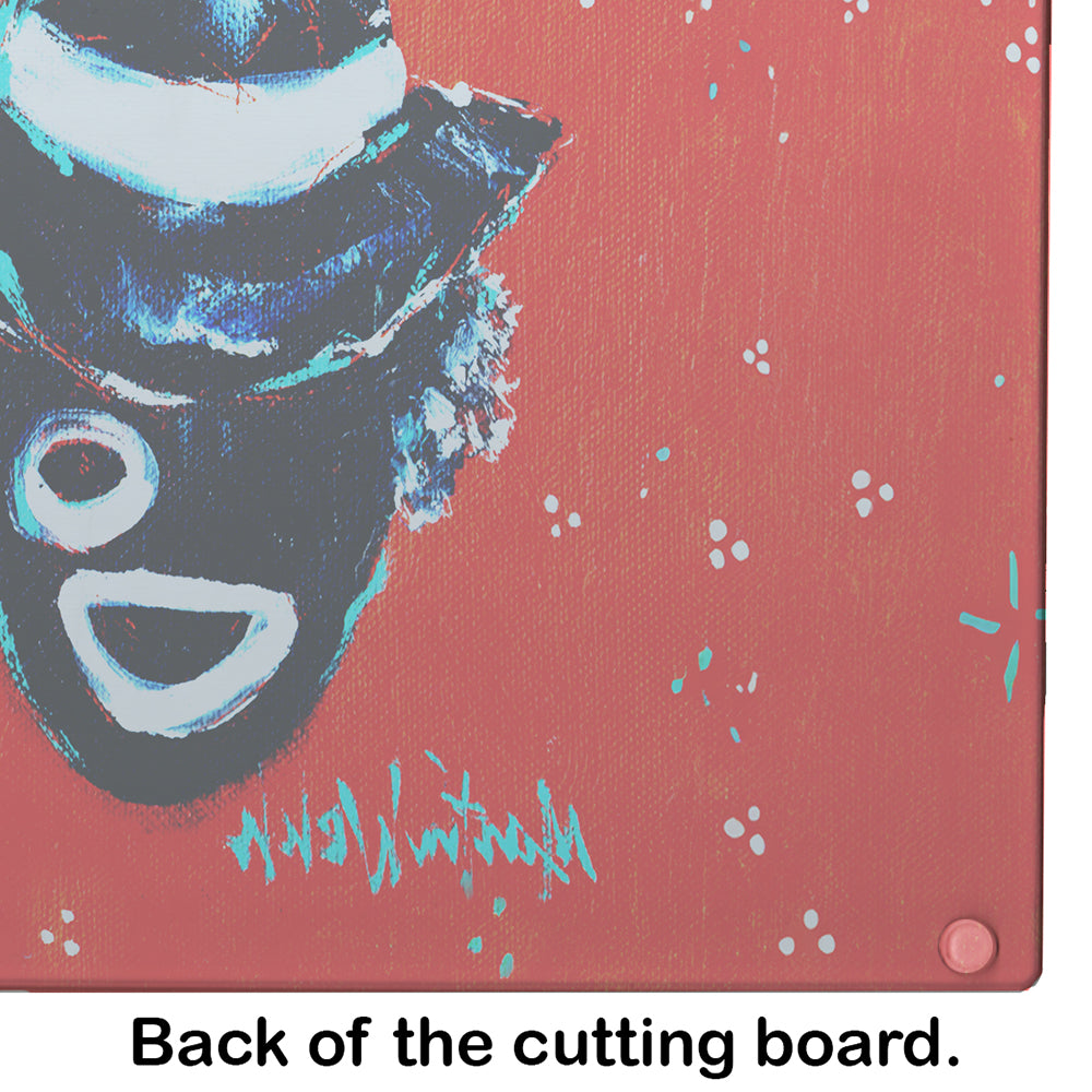 Zee Mr Cutting Board Tempered Glass Kitchen Cutting Surface, Heat Resistant Chopping, Non-Slip Feet, Food Prep & Serving