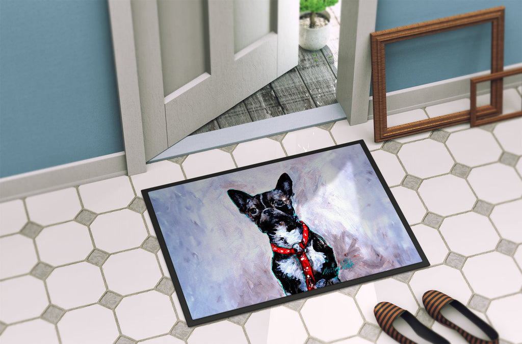 Boston Terrier Ziggy Doormat Indoor Outdoor 18H X 27W Front Door Mat Rugs for Entryway, Non Slip Washable