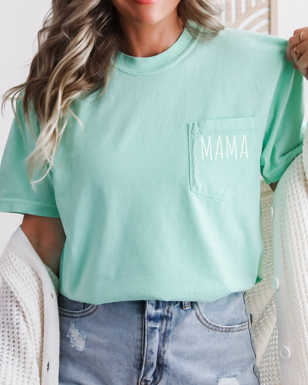 Mama Comfort Colors Pocket T Shirt