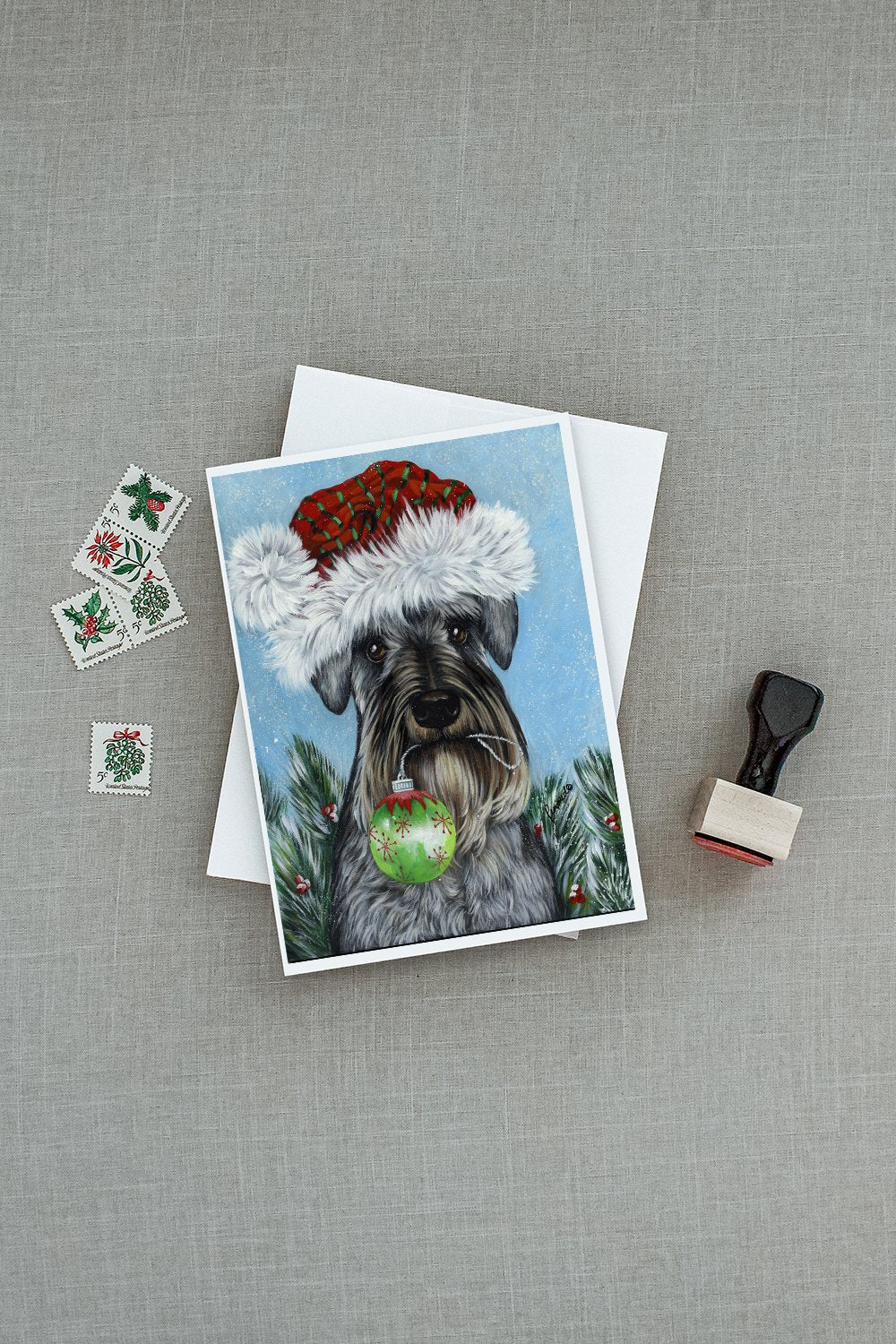 Schnauzer Christmas Pure at Heart Greeting Cards Pack of 8 Blank Cards with Envelopes Whimsical A7 Size 5x7