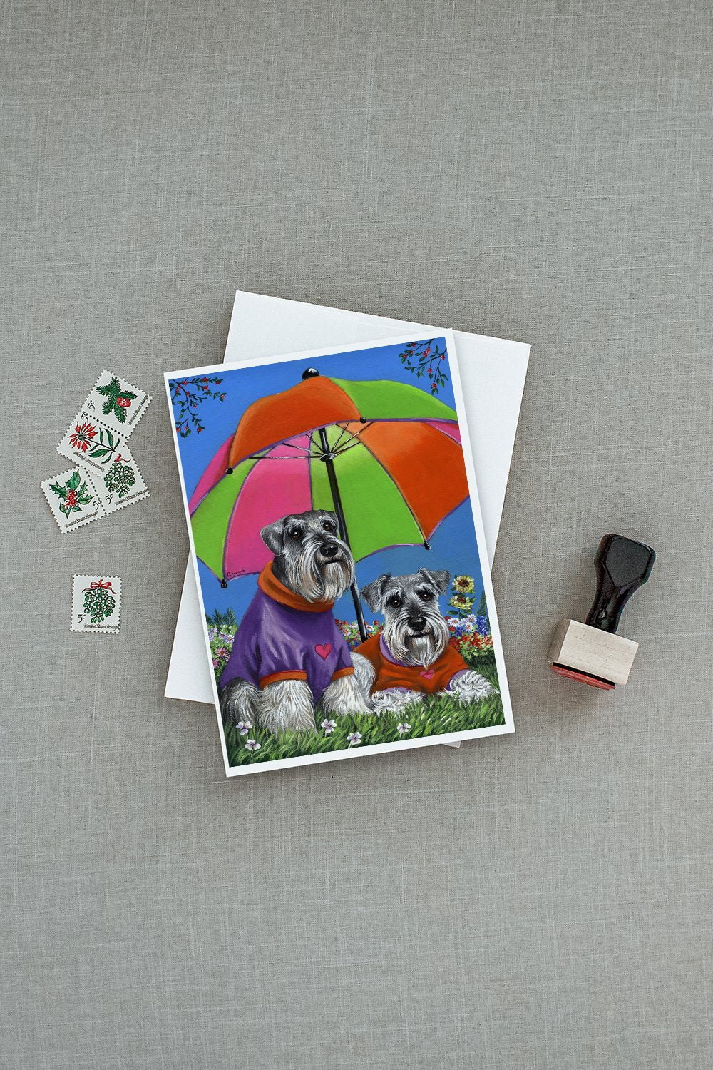 Schnauzer Soulmates Greeting Cards Pack of 8 Blank Cards with Envelopes Whimsical A7 Size 5x7