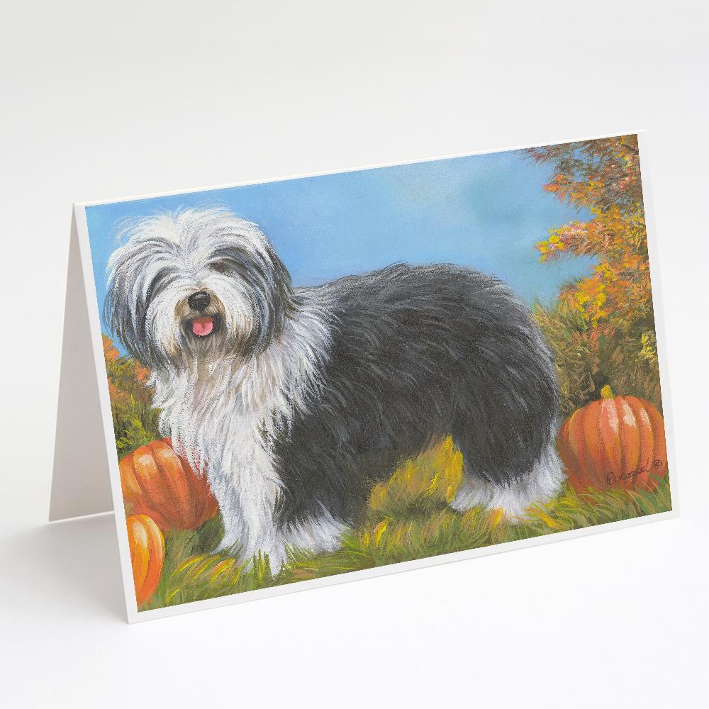 Old English Sheepdog Ocotoberfest Greeting Cards Pack of 8 Blank Cards with Envelopes Whimsical A7 Size 5x7