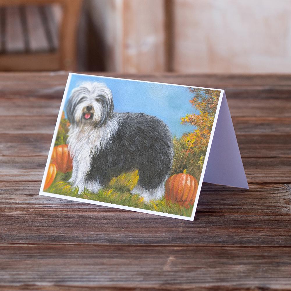 Old English Sheepdog Ocotoberfest Greeting Cards Pack of 8 Blank Cards with Envelopes Whimsical A7 Size 5x7