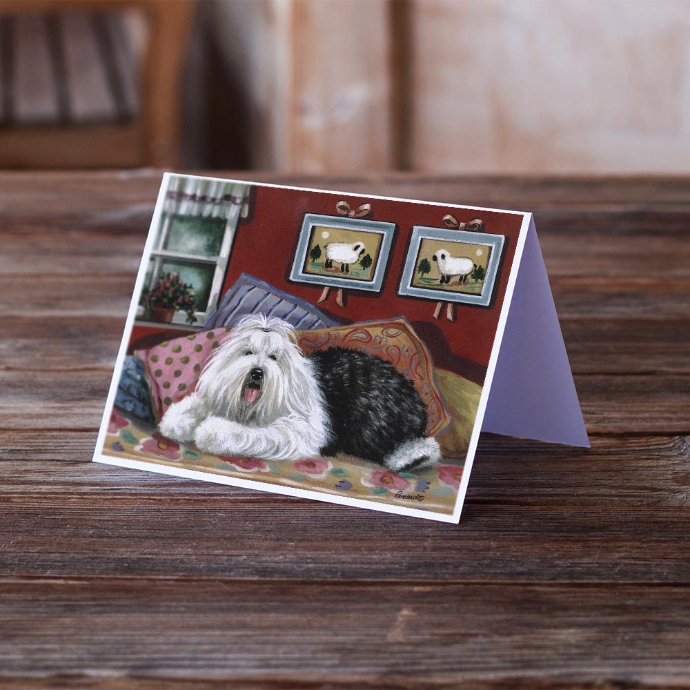 Old English Sheepdog Sweet Dreams Greeting Cards Pack of 8 Blank Cards with Envelopes Whimsical A7 Size 5x7