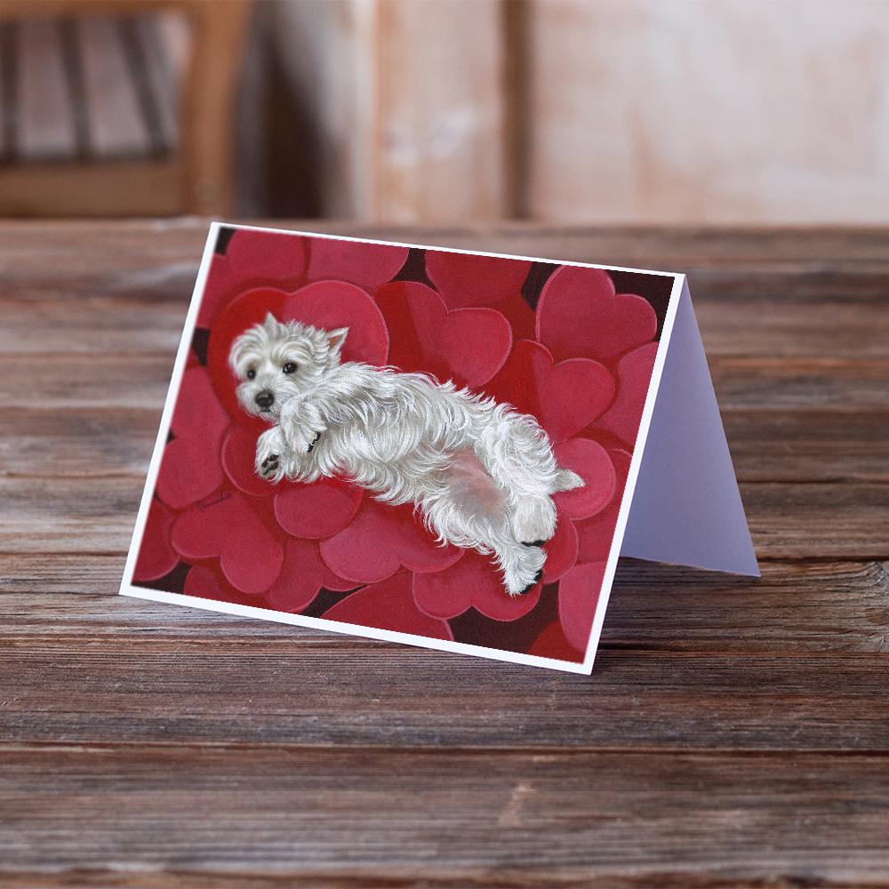 Westie Queen of Hearts Greeting Cards Pack of 8 Blank Cards with Envelopes Whimsical A7 Size 5x7