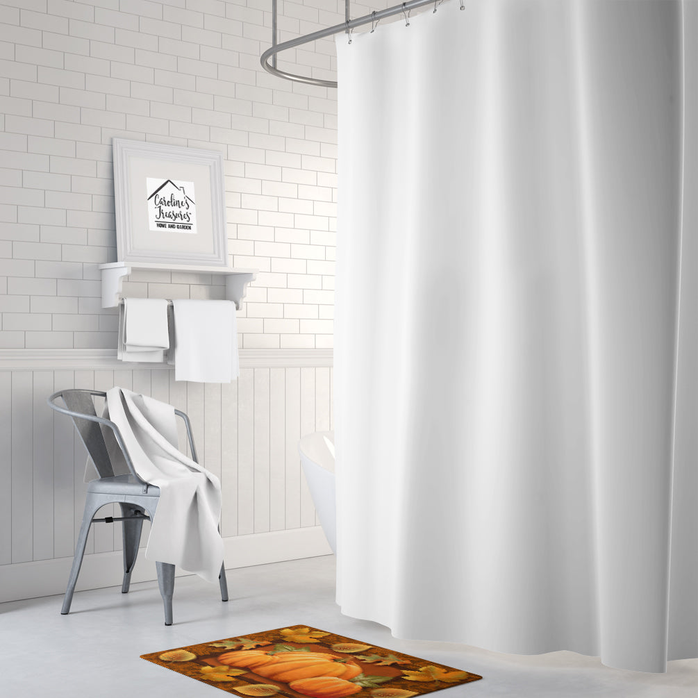 Pumpkins and Fall Leaves Memory Foam Kitchen Mat Machine Washable Anti-Fatigue Cushion Comfort Bath or Kitchen Rug