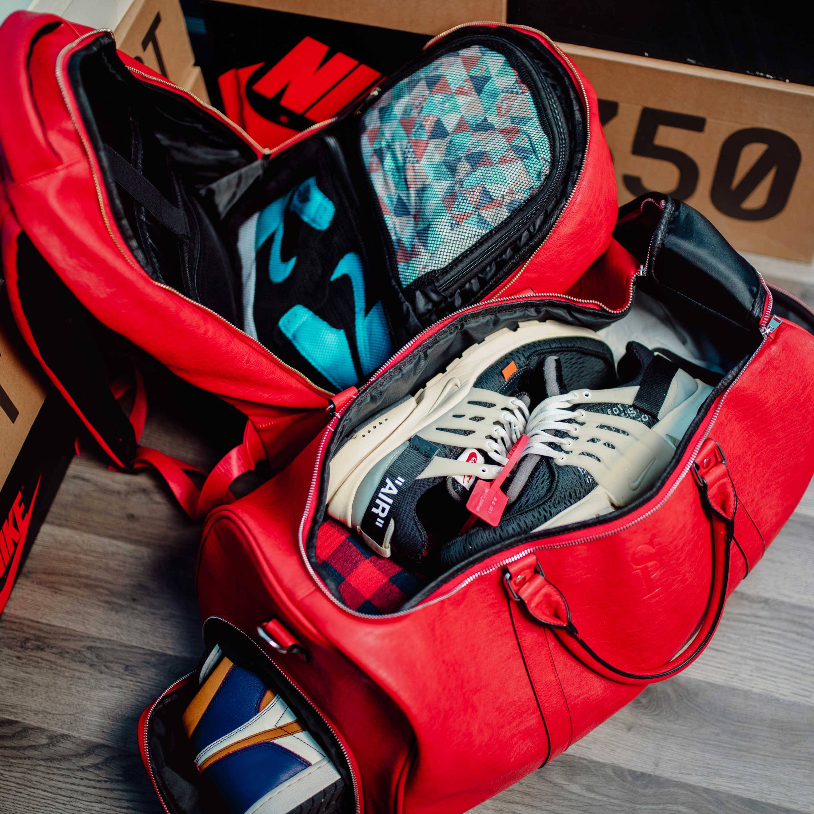Red Leather Commuter Bag