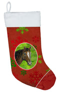 Horse Red Snowflakes Holiday Christmas  Holiday Stocking Double-Sided Print, Polyester Suede,11x18, Made in USA
