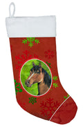 Horse Red Snowflakes Holiday Christmas  Holiday Stocking Double-Sided Print, Polyester Suede,11x18, Made in USA