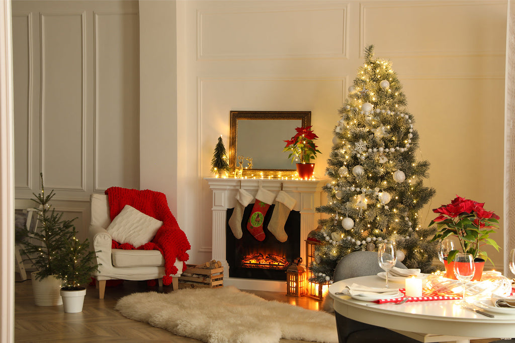 Horse Red Snowflakes Holiday Christmas  Holiday Stocking Double-Sided Print, Polyester Suede,11x18, Made in USA