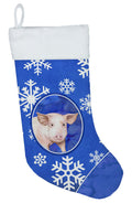 Pig Winter Snowflakes Holiday Holiday Stocking Double-Sided Print, Polyester Suede,11x18, Made in USA