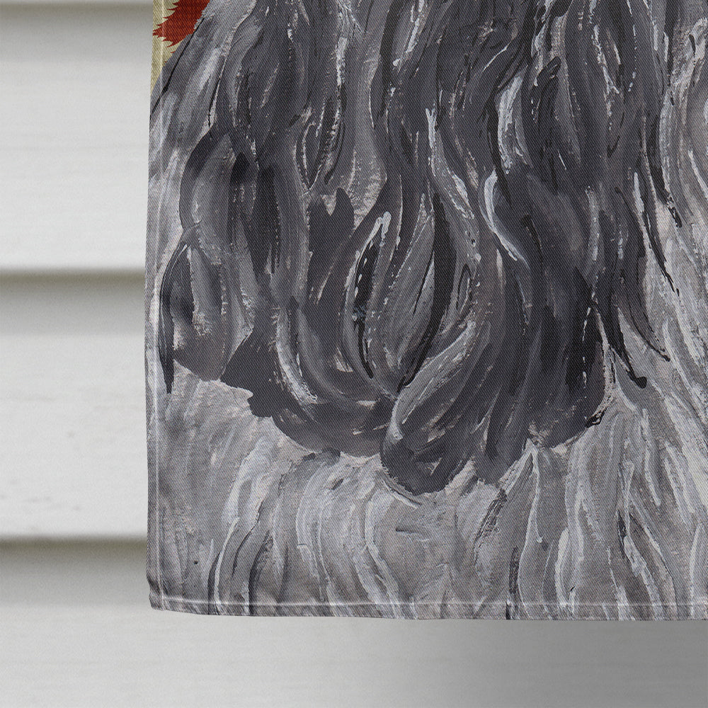 Black Cocker Spaniel Fall Leaves House Flag 28x40 Porch Sleeve Pole Decorative Outside Yard Banner Artwork Wall Hanging, Polyester