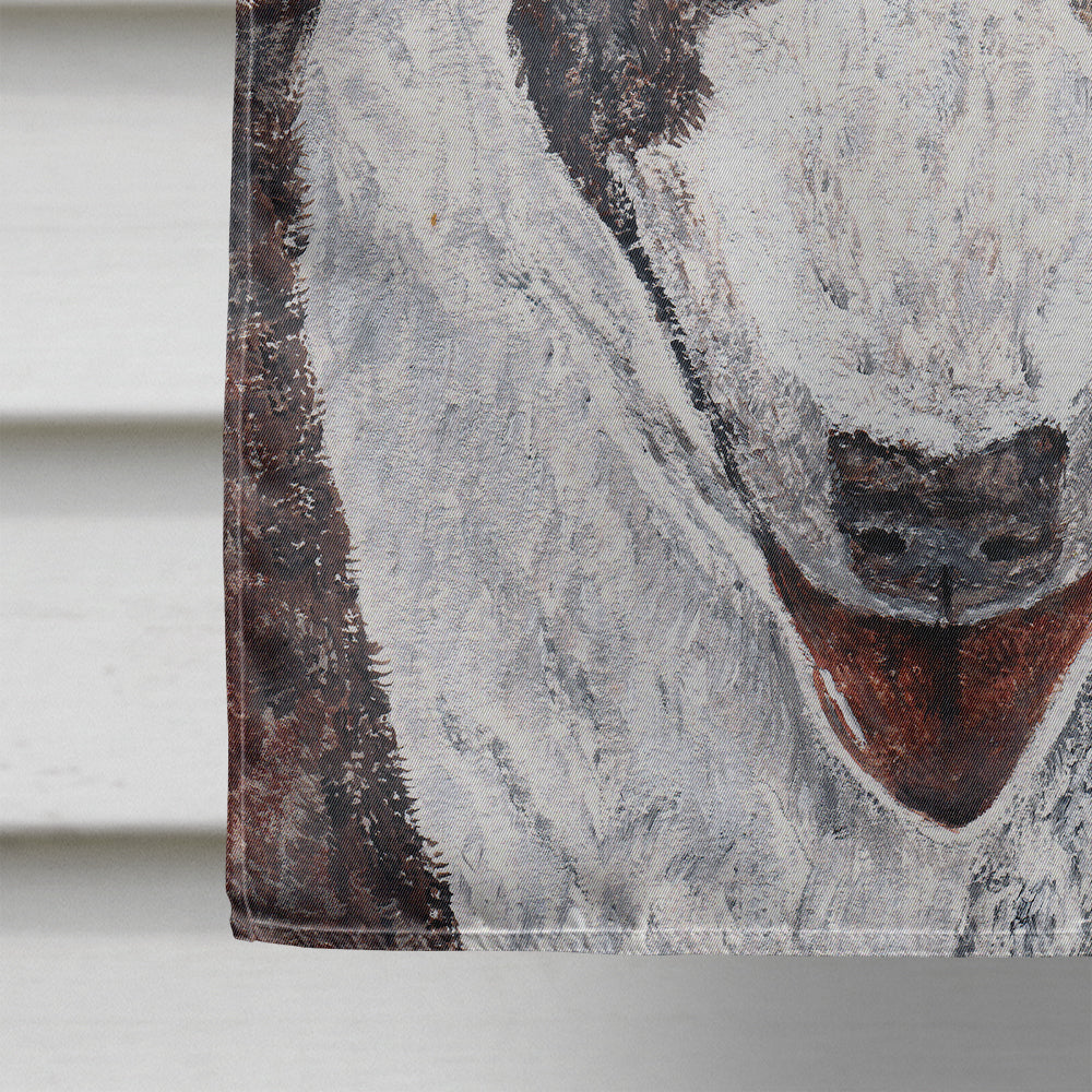 Bull Terrier Winter Snowflakes House Flag 28x40 Porch Sleeve Pole Decorative Outside Yard Banner Artwork Wall Hanging, Polyester