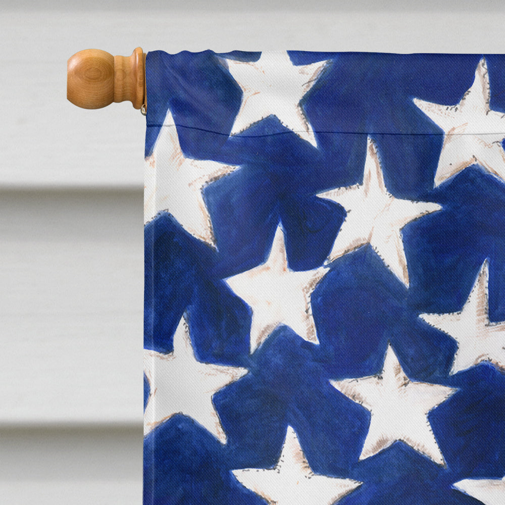 White Toy Poodle with American Flag USA House Flag 28x40 Porch Sleeve Pole Decorative Outside Yard Banner Artwork Wall Hanging, Polyester