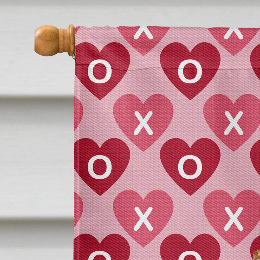 Jack Russell Terrier Hearts Love and Valentine's Day Portrait House Flag 28x40 Porch Sleeve Pole Decorative Outside Yard Banner Artwork Wall Hanging, Polyester