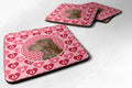 Field Spaniel Hearts Love and Valentine's Day Portrait Foam Coasters Set of 4 Cup Coasters for Indoor Outdoor, Tabletop Protection, Anti Slip, Mouse pad Material