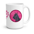 Pink Schnauzer Ceramic Coffee Mug 15 oz Decorative Large C Handle Mug Cup for Tea, Cocoa Hot Chocolate