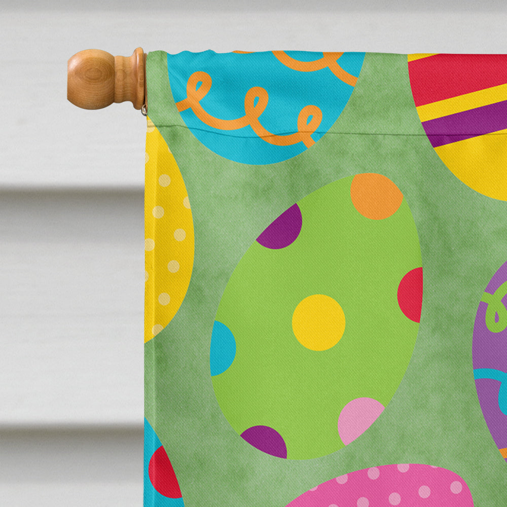 Fox Terrier Easter Eggtravaganza House Flag 28x40 Porch Sleeve Pole Decorative Outside Yard Banner Artwork Wall Hanging, Polyester