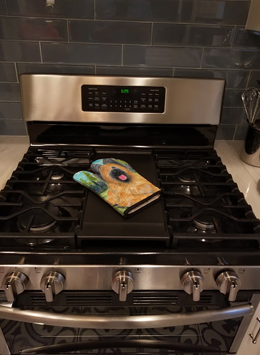 Briard Oven Mitt Heat Resistant Thick Oven Mitt for Hot Pans and Oven, Kitchen Mitt Protect Hands, Cooking Baking Glove