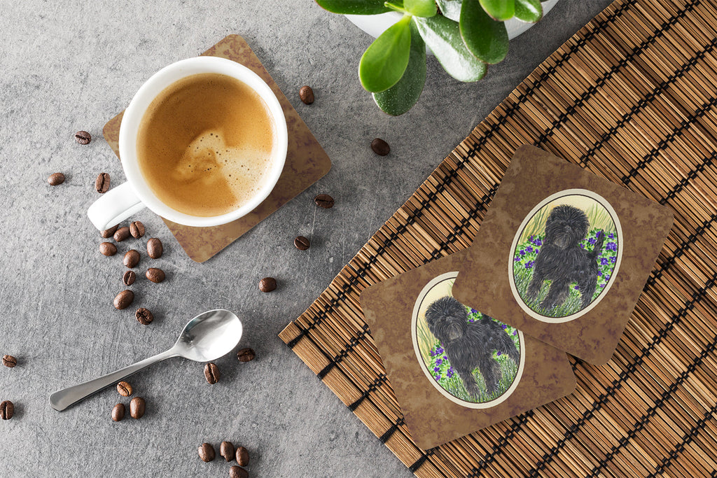 Affenpinscher Foam Coasters Set of 4 Cup Coasters for Indoor Outdoor, Tabletop Protection, Anti Slip, Mouse pad Material