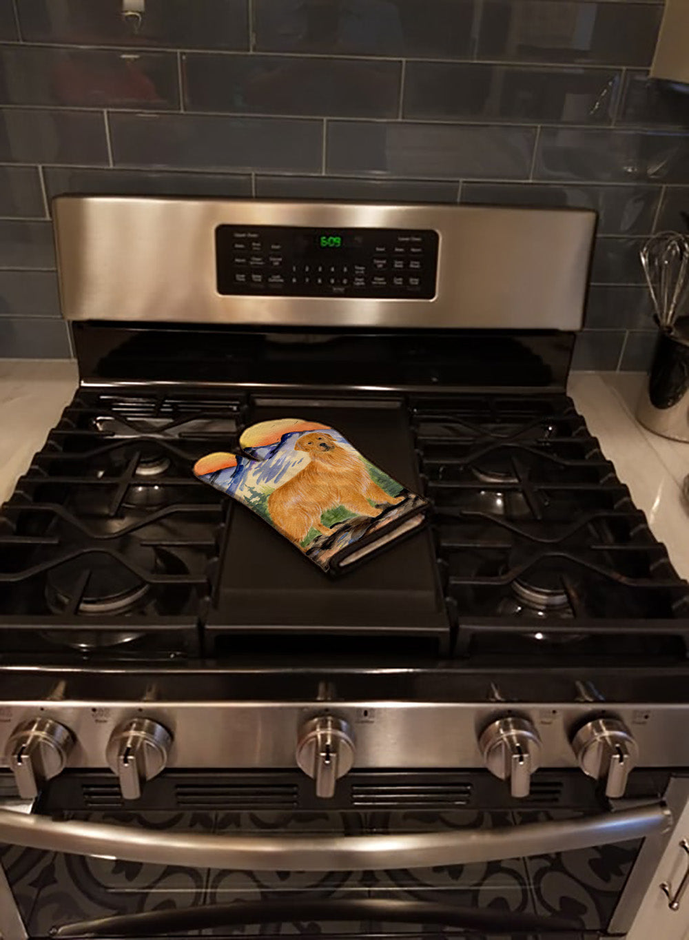 Golden Retriever Oven Mitt Heat Resistant Thick Oven Mitt for Hot Pans and Oven, Kitchen Mitt Protect Hands, Cooking Baking Glove