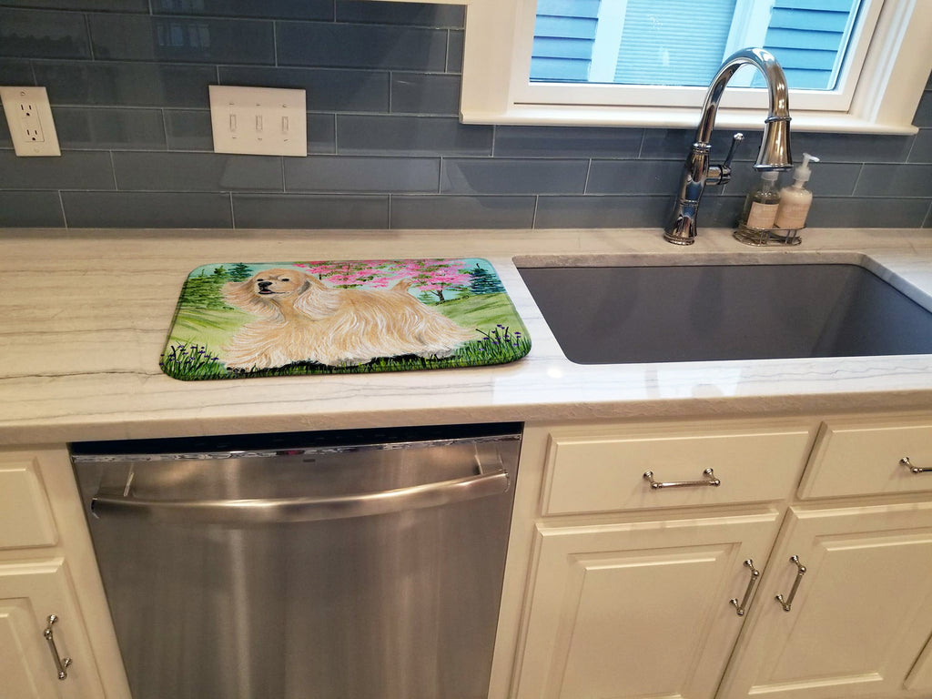 Cocker Spaniel Dish Drying Mat Absorbent Dish Drying Mat Pad for Kitchen Counter Dish Drainer Mat for Countertop, 14 x 21", Multicolor
