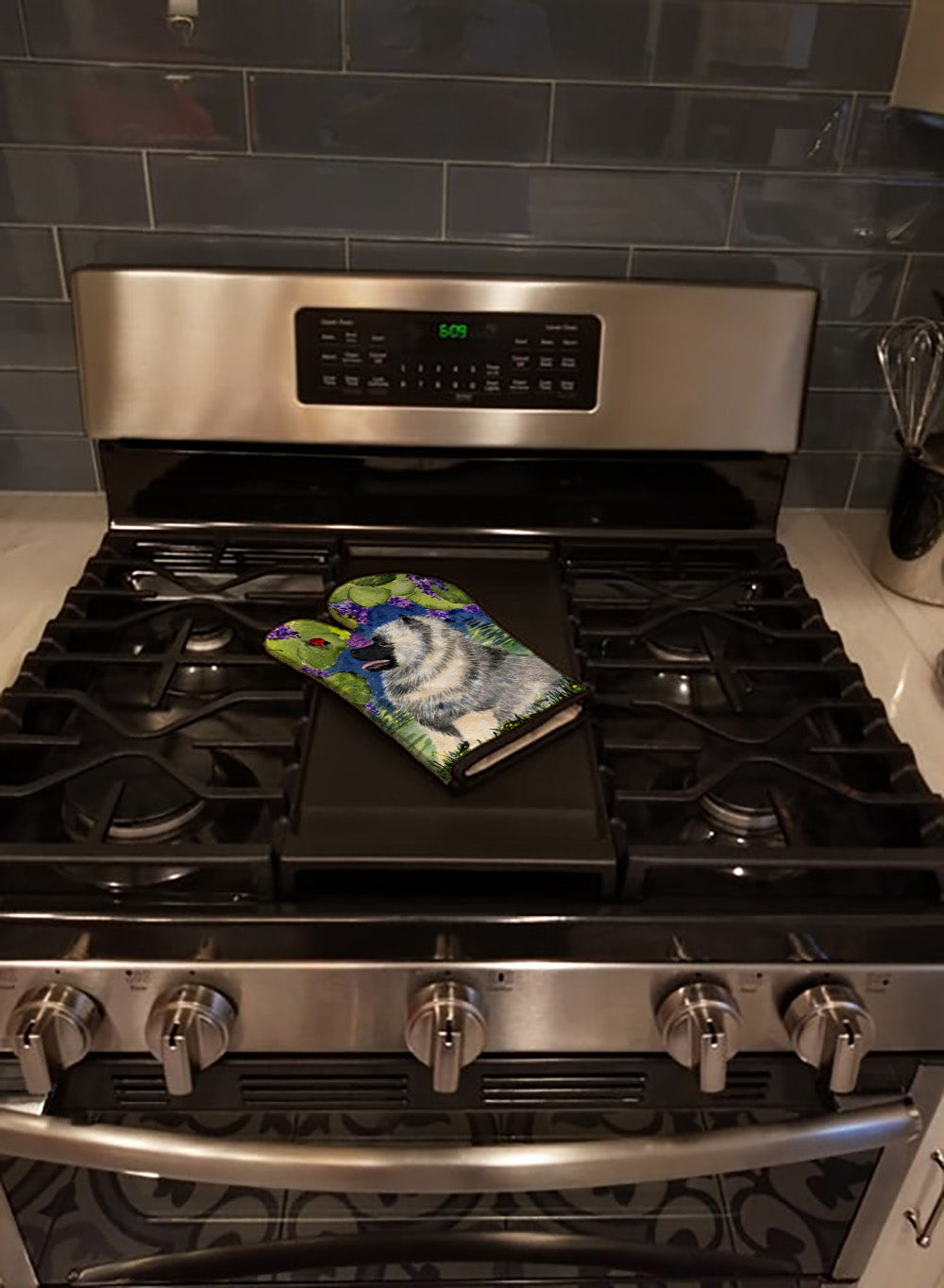 Keeshond Oven Mitt Heat Resistant Thick Oven Mitt for Hot Pans and Oven, Kitchen Mitt Protect Hands, Cooking Baking Glove