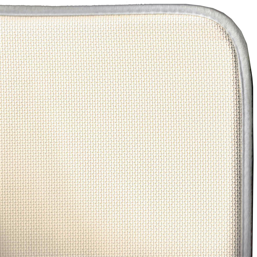 Lady with her Maltese Memory Foam Kitchen Mat Machine Washable Anti-Fatigue Cushion Comfort Bath or Kitchen Rug