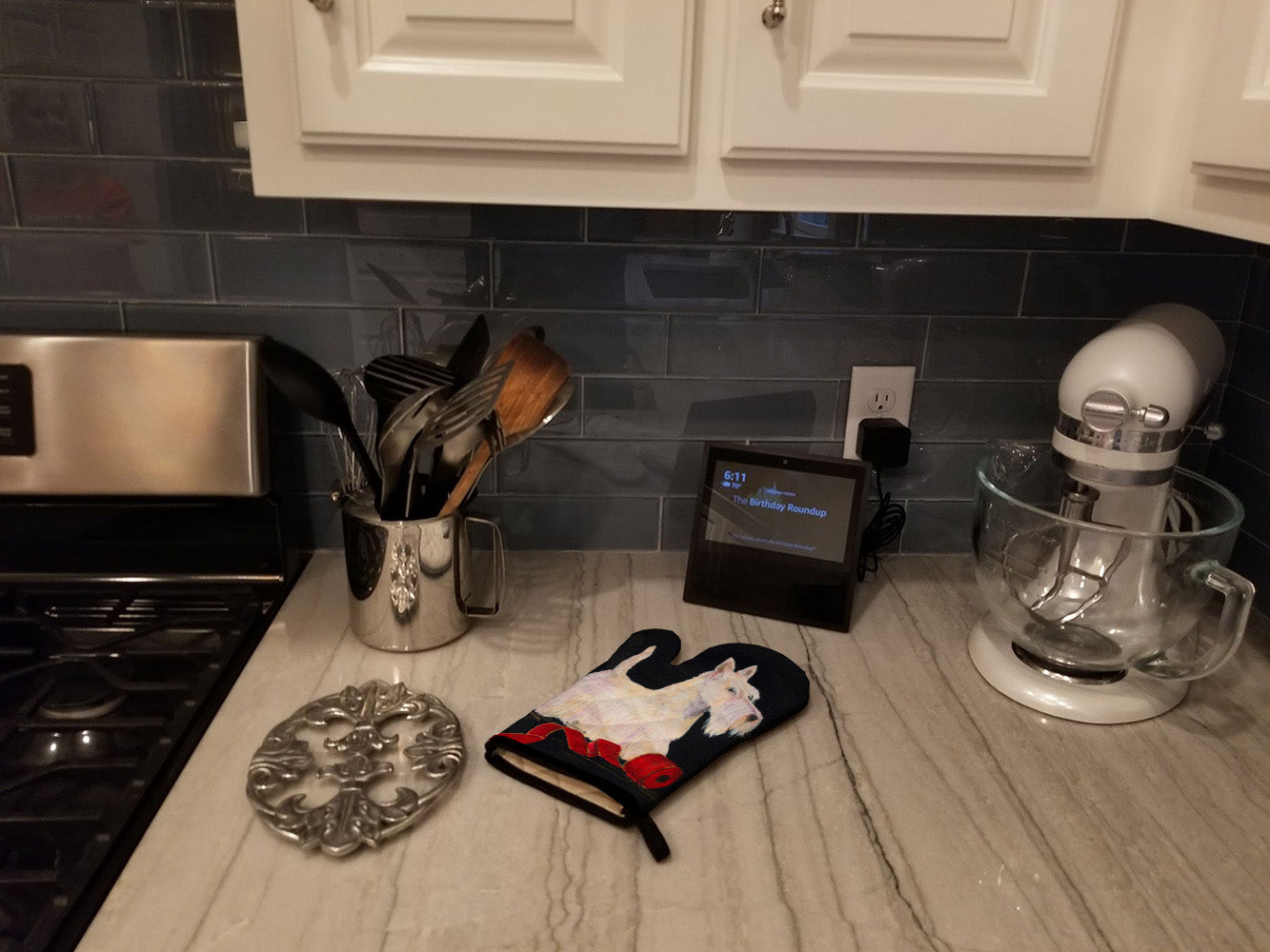 Scottish Terrier Oven Mitt Heat Resistant Thick Oven Mitt for Hot Pans and Oven, Kitchen Mitt Protect Hands, Cooking Baking Glove