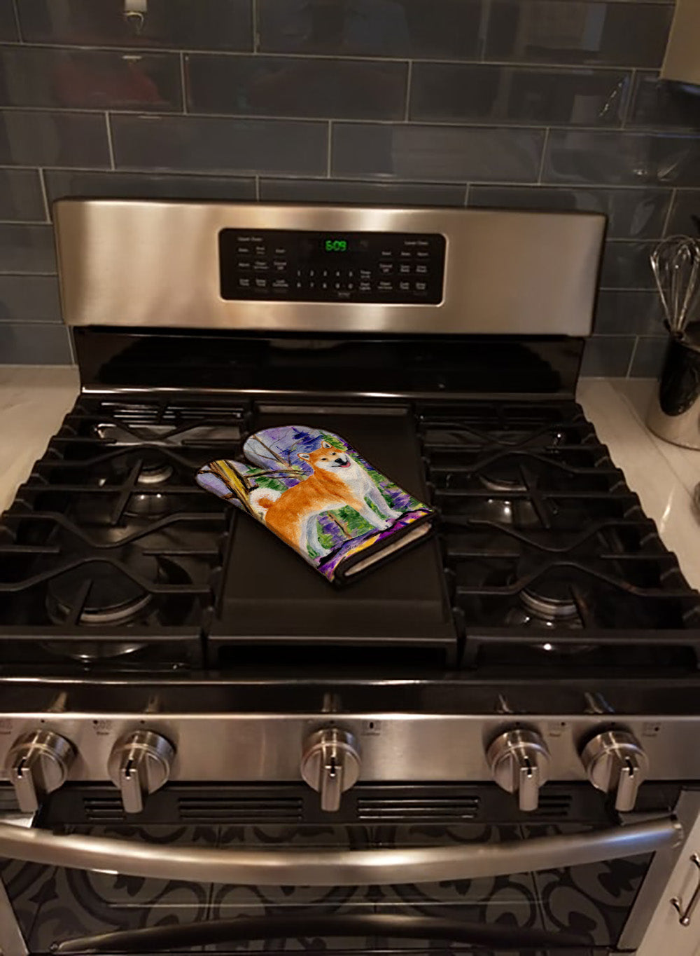 Shiba Inu Oven Mitt Heat Resistant Thick Oven Mitt for Hot Pans and Oven, Kitchen Mitt Protect Hands, Cooking Baking Glove