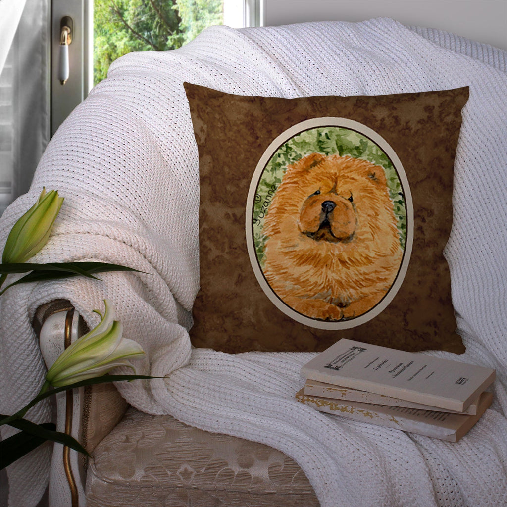 Chow Chow Decorative Throw Pillow 14x14 Indoor Outdoor Accent Cushion, Fabric Cover with Insert for Sofa, Bed, Porch & Living Room