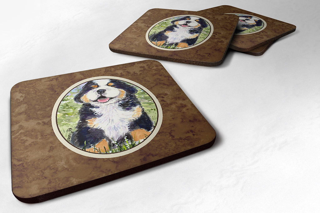 Bernese Mountain Dog Foam Coasters Set of 4 Cup Coasters for Indoor Outdoor, Tabletop Protection, Anti Slip, Mouse pad Material