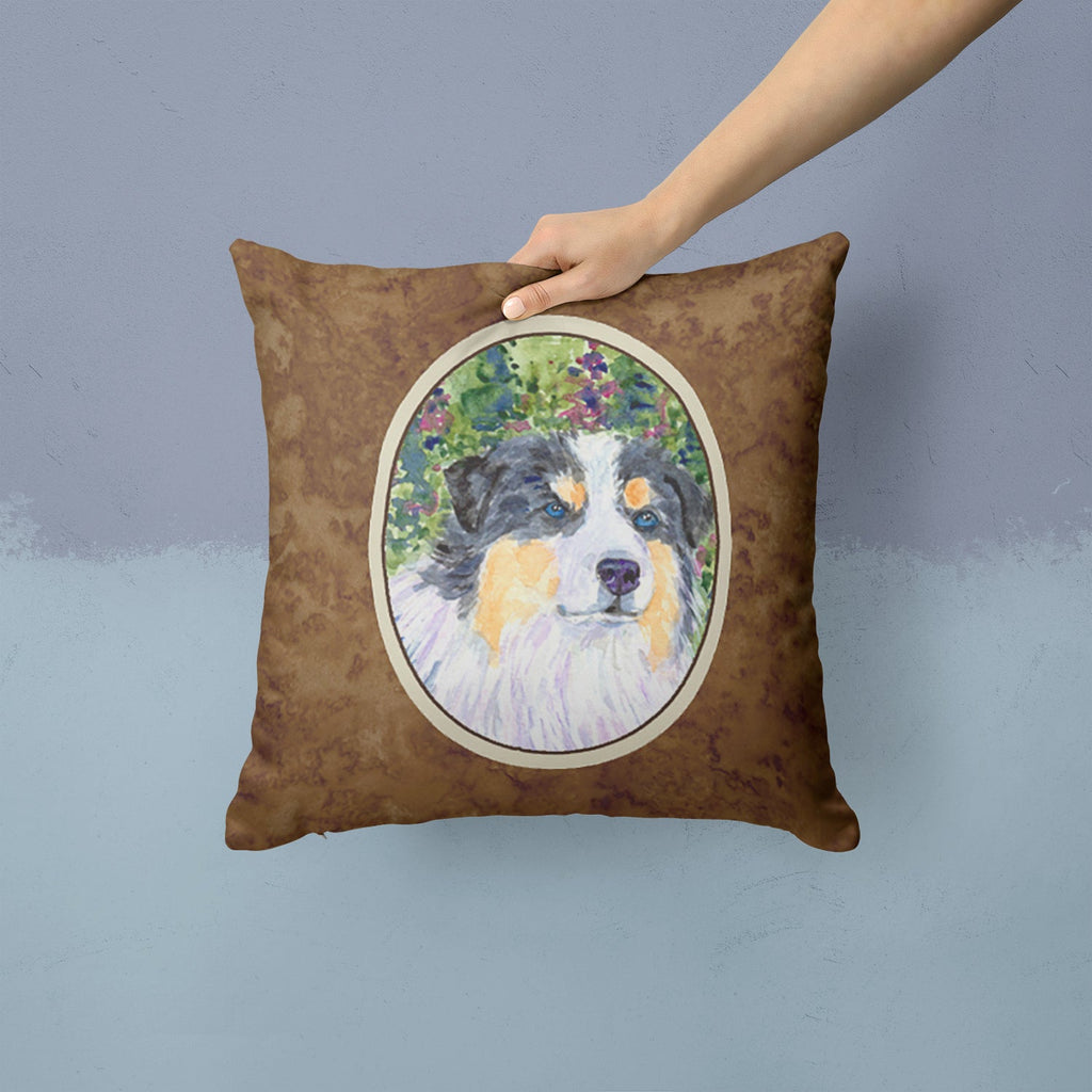 Australian Shepherd Decorative Throw Pillow 14x14 Indoor Outdoor Accent Cushion, Fabric Cover with Insert for Sofa, Bed, Porch & Living Room