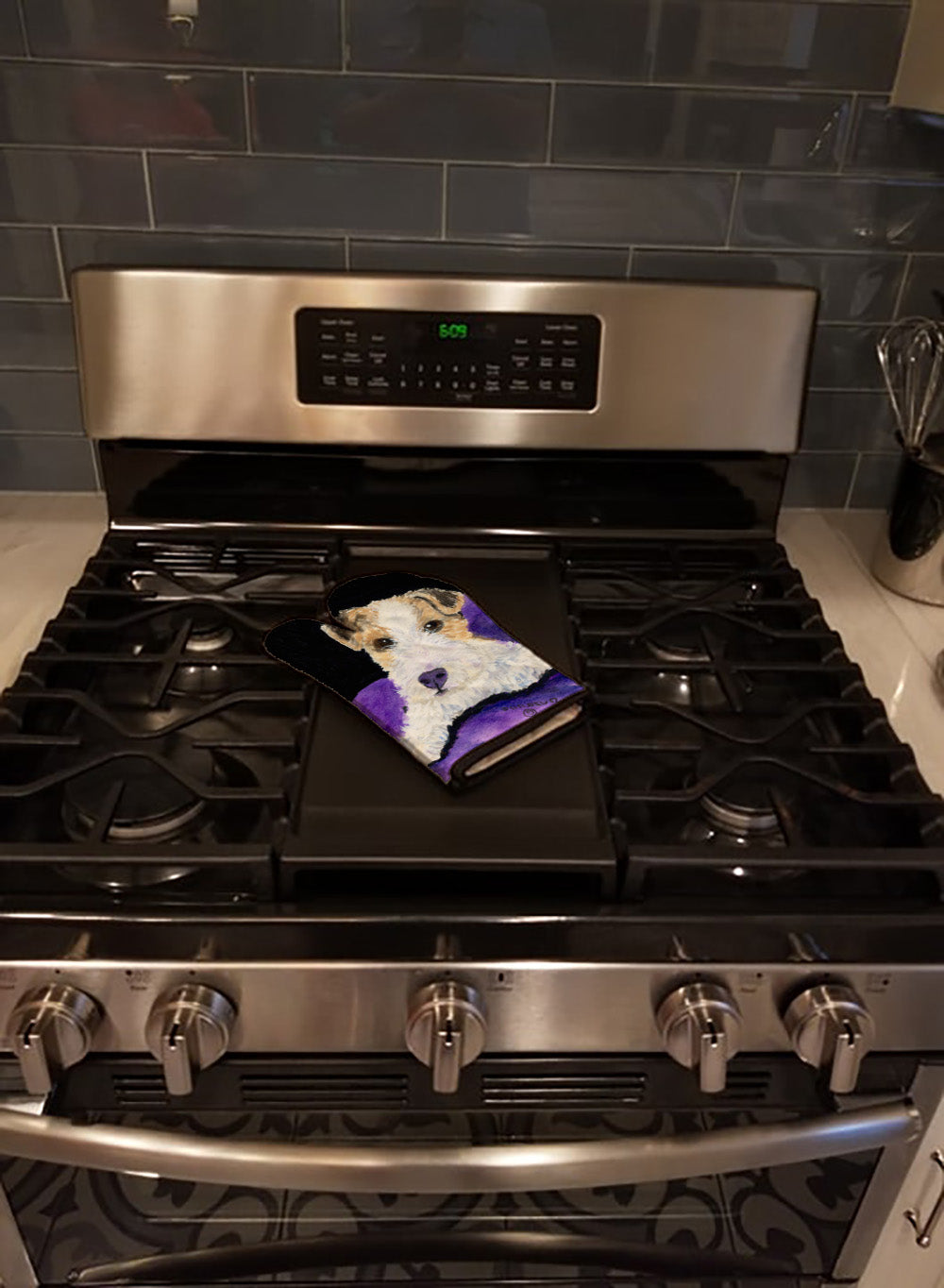 Fox Terrier Oven Mitt Heat Resistant Thick Oven Mitt for Hot Pans and Oven, Kitchen Mitt Protect Hands, Cooking Baking Glove